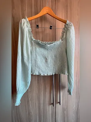 Aerie smocked puff sleeve top thumbnail 2