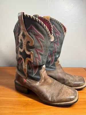 Ariat Women's Square Toe Western Cowgirl Boot Leather Comfort Stitched 6.5B thumbnail 5
