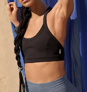 Free People Movement Black Strappy Activewear Stretch Run Racer Sports Bra XS thumbnail 1