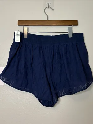 Aerie hot stuff 2” lace shorts large summer blue beach lake vacation athletic thumbnail 4