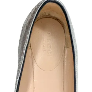 Gucci Silver Foiled Leather Marmont GG Logo Kiltie Fringe Flat Loafers EU 35 thumbnail 9