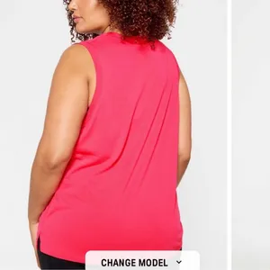 Fabletics Raspberry Fizz Pink 100% Cotton Athletic Tank Top Size XL thumbnail 3