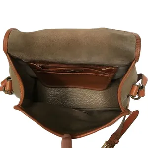 Dooney & Bourke Vintage Essex saddlebag‎ taupe & cognac AWL pebble crossbody bag thumbnail 8