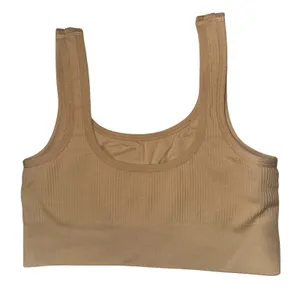 Quince Comfort Rib Tank Bralette Sand Women's Small Soft Beige Comfy Pull On thumbnail 3