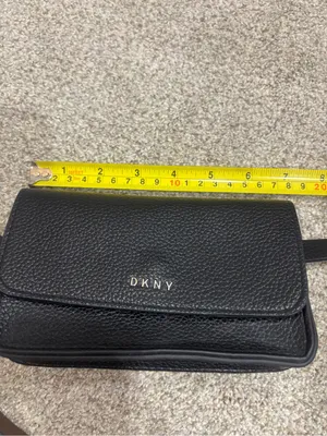 DKNY BELT BAG FANNY PACK Black Pebbled Leather 7x4 sz thumbnail 3