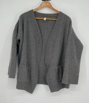 Nap 100% Gray Cashmere Open Front Cardigan‎ Size S Cozycore Soft Casual thumbnail 1
