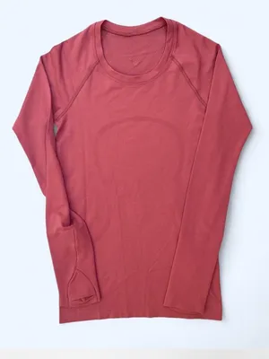 Lululemon Swiftly Tech Long Sleeve shirt 2.0 hip length cherry tint yoga Pilates thumbnail 4