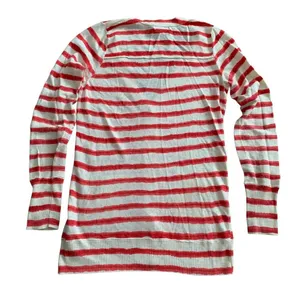 Lucky Brand Cardigan XS Red White Striped Button Front Pockets Nautical Core‎ thumbnail 3