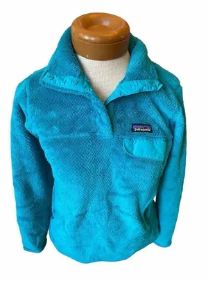 Patagonia Women's Re-Tool Snap-T Pullover - Used Color: True Teal - Big Sur Blue thumbnail 1