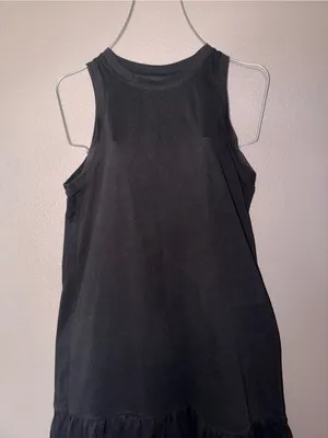 Madewell Black Sleeveless Ruffle-Hem Mini Dress thumbnail 2