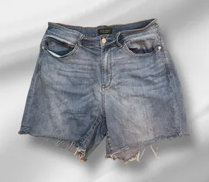 Judy Blue High Rise Raw Hem Denim Shorts Size 1XL thumbnail 1