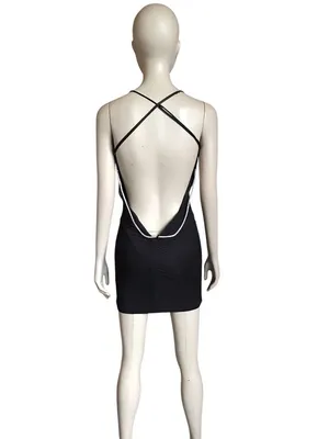 Lucy in the Sky Black and Silver Rhinestone Mini Dress thumbnail 4
