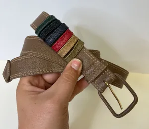 Trussardi Brown Pebbled‎ Leather Belt Made in Italy Multi-Color Loops Size 90 thumbnail 1
