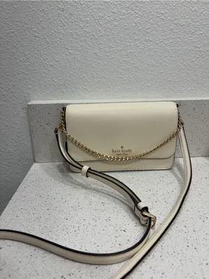 Kate Spade Madison Flap Crossbody Bag White Leather Purse KC430 Small EUC thumbnail 2