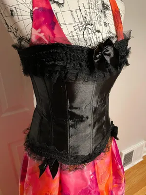 Vintage Corset cinched waister lace goth rave shape wear thumbnail 1