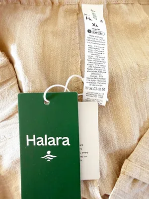 HALARA Lightweight Loose Fit Pants Beige Textured Size XL NEW thumbnail 3