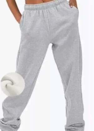 Efan Women's Classic Gray Baggy High Waisted Joggers With Pockets thumbnail 2