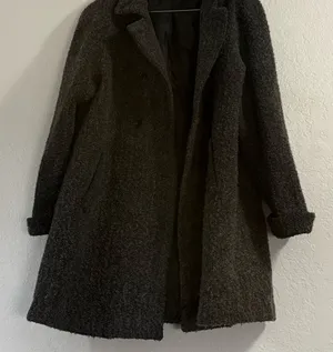 Sandro Vintage Double Breasted Wool Blend Knee Length Coat Black/Gray Size 16 thumbnail 1