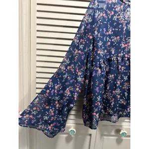 Crave Fame Floral Sheer/Chiffon Keyhole Long Bell Sleeve Size‎ L Flowy Boho thumbnail 2