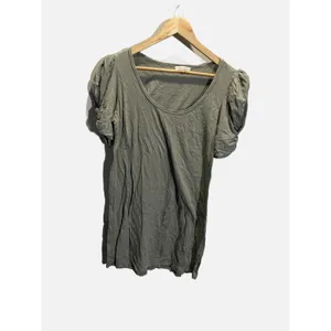 Z SUPPLY Puff Sleeve Dress Womens Medium Green Scoop Neck Slub‎ Knit Boho Casual thumbnail 3
