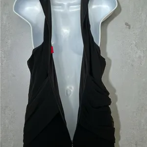 Halston - Lang Black Ruched Jersey Maxi Dress Size 14 Racerback thumbnail 11