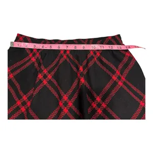 Ecco Eccobay Vintage Taylor Swift Style Red Black Plaid Wool A-Line Midi Skirt‎ Med thumbnail 6