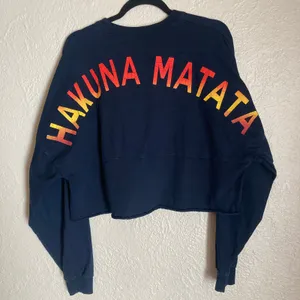 Disney The Lion King Hakuna Matata Dark Blue Cropped Spirit Jersey Size Medium thumbnail 4