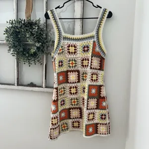 New In Hand Crocheted Patchwork Knit Women's M/L Granny‎ 70s Boho Vibes thumbnail 5