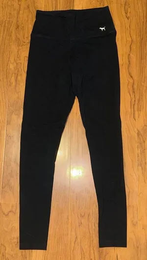 VICTORIAS‎ SECRET PINK High Rise Black Yoga Pants size Small thumbnail 1