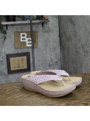 NWT G.C. Shoes Womens Tiana Embellished Comfort Wedge Sandals Tiana Purple 7.5M thumbnail 6
