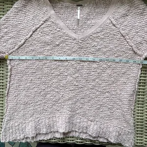 Free People Oversized Songbird‎ V Neck Sweater small chunky holiday workwear thumbnail 8