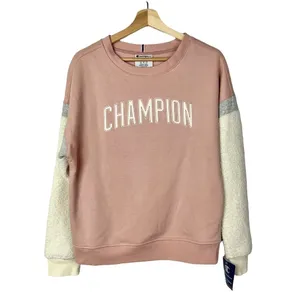 Champion Heritage Sherpa Sleeve Light Pink Crewneck Pullover‎ M thumbnail 2