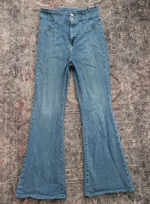 Free People We The Free Just Float On Flare Jeans Blue High Rise‎ Size 31 Flare thumbnail 1