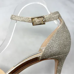 Jimmy Choo Annie 85 Glitter Ankle Strap Open Toe Mid Height Sandal Heels Formal thumbnail 4