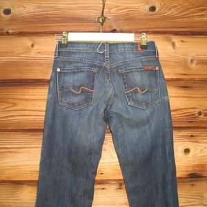 7 for All Mankind Low Rise Boot Cut Jeans 24 X 32 thumbnail 8
