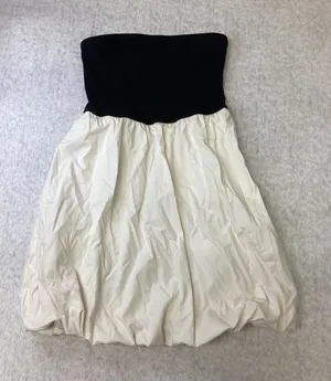 A New Day Womens Strapless Bubble Hem Mini‎ Dress Black Cream Small NEW thumbnail 1