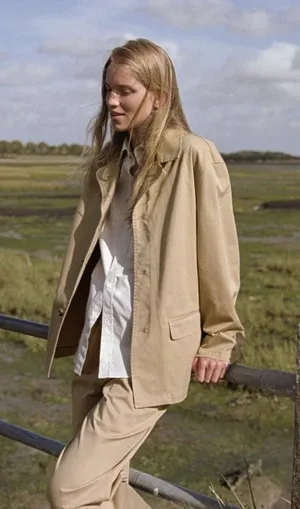 NWT ZARA WASHED TWILL BLAZER ZW COLLECTION LIGHT WHISKEY Jacket. SIZE Small thumbnail 1