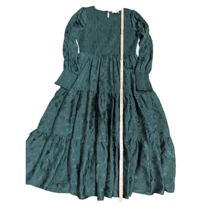 Baltic‎ Born Stockholm Smocked Maxi Dress Dark Green sz XL thumbnail 12