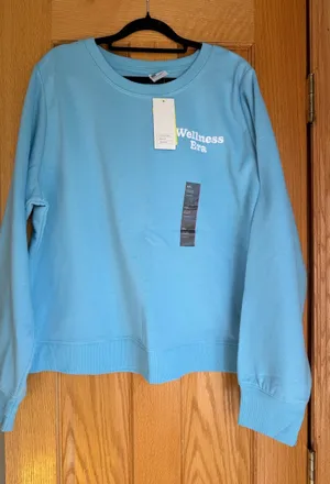 All In Motion Women's XXL Wellness Era Light Blue Crewneck Sweatshirt NWT thumbnail 1