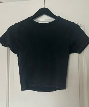Dark grey Women's Crewneck Short Sleeve Top Gray Size M thumbnail 1