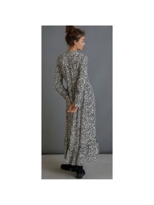 MARE MARE X ANTHROPOLOGIE Black White Leopard‎ Print Lynda Maxi Dress Size Small thumbnail 3