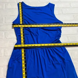 Pretty Garden‎ Jumpsuit Women Medium Blue Wide Leg Pleated Sleeveless Bohemian M thumbnail 13