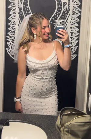 White pearl dress thumbnail 1