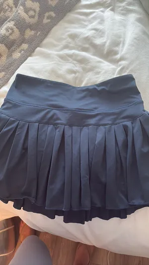 Navy gold hinge skirt thumbnail 3