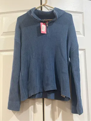 Amour High Neck Oversized Zip Sweater in size Medium thumbnail 2