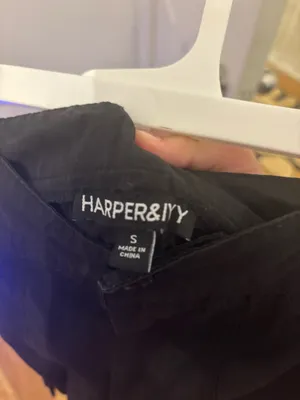 Harper and Ivy low rise black cargo pants. thumbnail 2