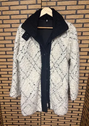 Free People White And‎ Black Boucle Coat Size XS thumbnail 1