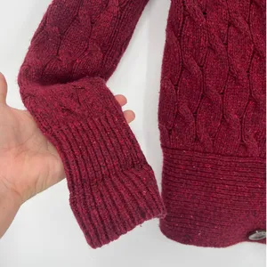 Eddie Bauer Cable Knit Angora Cardigan Womens Sweater Sz SP Fisherman Preppy thumbnail 5