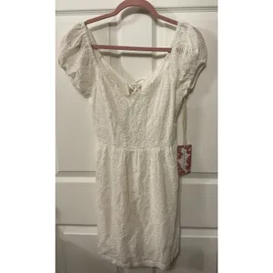 NWT Band of the Free White Eyelet Ariel Mini Dress Corset Lace Back, S thumbnail 2