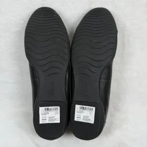 Clarks‎ Sara Bay Black Leather Ballet Flats Ultimate Comfort Round Toe Shoes 8M thumbnail 7